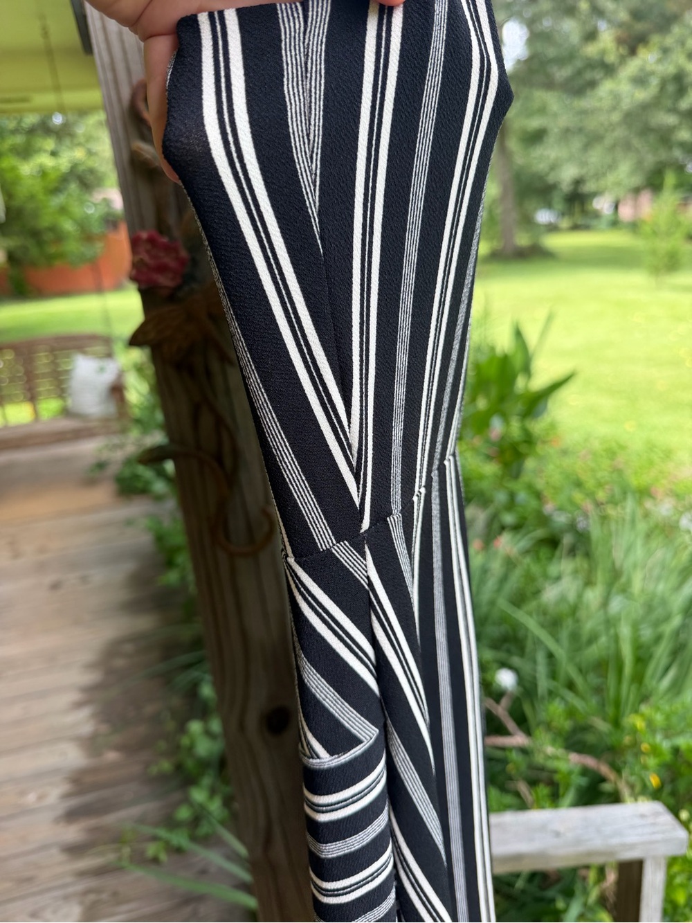 Banana Republic Black and White Striped Midi Dress - Picture 9 of 9
